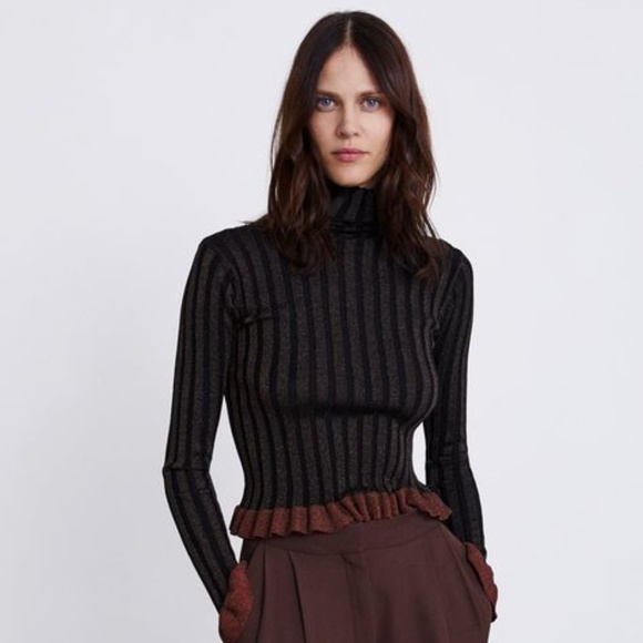 NWT Ruffled Sparkly Sweater - Picture 1 of 2